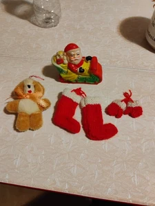  Ornamenti natalizi MCM vintage anni 50 metà secolo decorazioni, calze, guanti  - Foto 1 di 10