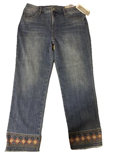 Chicos So Slimming Girlfriend Slim Leg Ankle Jeans US Größe 12 bestickt Knöchel - Bild 1 von 9