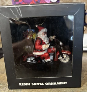 Harley Davidson Motorrad Weihnachten Resin Biker Weihnachtsmann Ornament - Bild 1 von 6
