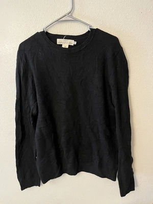 H&M Mens Size M Black Long Sleeve Polymade Wool BlenRelaxed Fit Pullover Sweater - Image 1 of 4