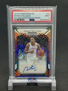 GRANT WILLIAMS 2019 PRIZM DRAFT PICKS Red White Blue ROOKIE AUTO /99 PSA 9 - Picture 1 of 2