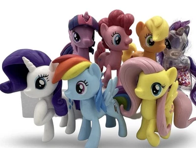 Lote de figuras de My Little Pony Twilight Rarity Fluttershy Pinkie Rainbow Dash Foto 1 de 4