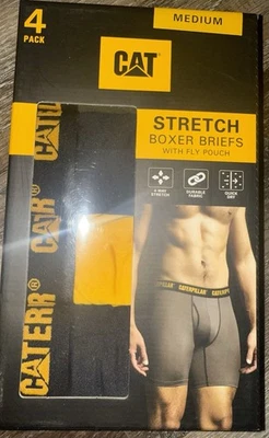 Caterpillar ~ 4 pares de calzoncillos boxer para hombre ropa interior mezcla de poliéster elástico (A) ~ M Foto 1 de 4