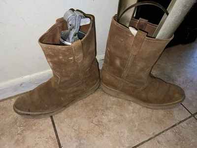 Carolina Hombres Marrón Gamuza Cuero Desbastado Raro BOTAS VAQUERAS Western Talla 11 B Raras Foto 1 de 4