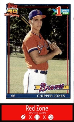 1991 Topps - #333 Chipper Jones casi nuevo (RC) ¡HOF! Foto 1 de 2