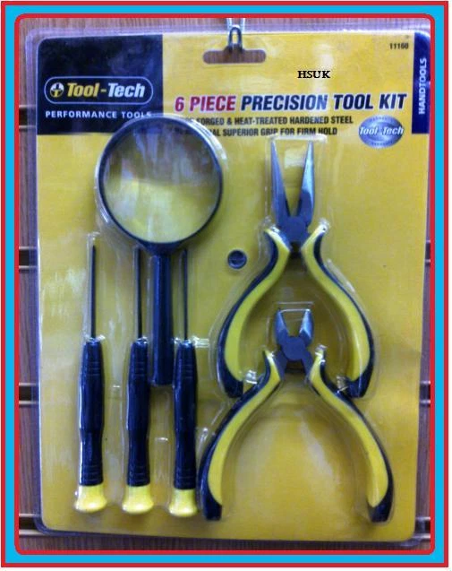 6 PC PRECISION HANDTOOLS TOOL KIT SET DIY REPAIR CUTTER LONG NOSE PLIER 11160 - Image 1 of 1