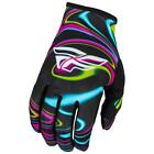 Fly 2024 Adult Lite Warped Mx Gloves Black/Pink/Electric Blue Motocross Off-Road