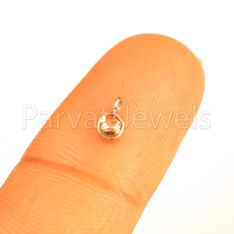 Рождественский подарок женские подвески кулон из чистого 18-каратного золота с натуральным бриллиантом розовой огранки - Изображение 1 из 4