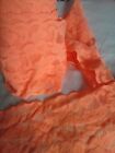 1 meters Orange flowery stretchy lace trim fabric 12 cm wide