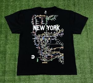 T-shirt noir MTA NYC New York City Manhattan carte du métro taille XL