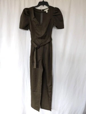 Mono Anthropologie Flying Tomate Talla Pequeña Verde Cinturón Boho Oficina Resort Foto 1 de 4