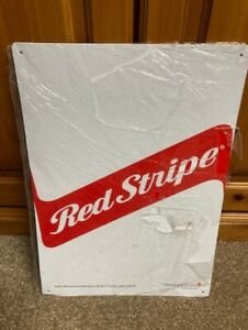 Red Stripe Lager Metal Bar Sign Brand New