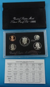 1995-S US Mint Silver Proof Set 5 Coin Set OGP Original Government Packaging - Picture 1 of 5
