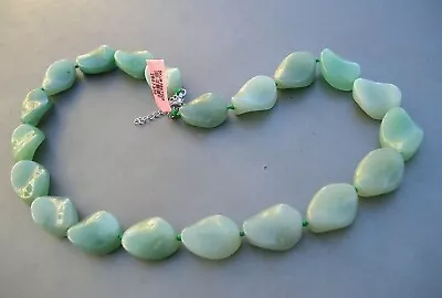 Nuevo Collar Anudado a Mano Piedra Aventurina Verde Grueso Esterlina 925  Foto 1 de 4