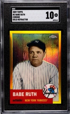 2009 TOPPS ЗАВОДСКОЙ НАБОР ЗОЛОТОЙ РЕФРАКТОР BABE RUTH #2 SGC 10 САМОЦВЕТ КАК НОВЫЙ - Изображение 1 из 2