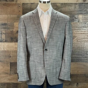 Murano Sport Coat Blazer Mens XXL 48R Slim Fit Gray Check Plaid Suit Jacket - Picture 1 of 13