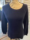 Polo Jeans Co Ralph Lauren Navy Blue Cable Knit Pullover Sweater Womens Small-i