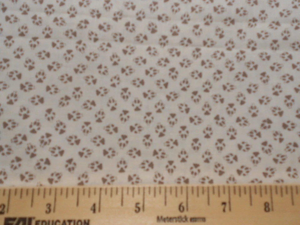 Small Dog Paw Prints Dogs Fabric Cranston Collections Beige Brown Brown 1.3 YDS - Image 1 of 1