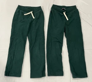 Lands End School Uniform Girls Sweatpants Green Activewear Medium EUC Lot of 2 - Picture 1 of 14