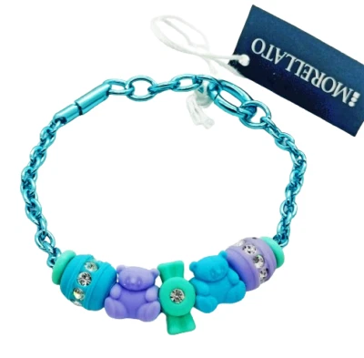 Bracciale Componibile Morellato Colours 5 Drops In Gomma Con Cristalli Blu - Immagine 1 di 2