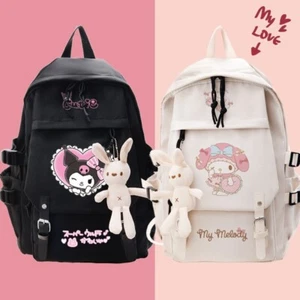 Kuromi My Melody Backpack Shoulder Bag Student School Bag Gifts Rucksack Satchel - Picture 1 of 37