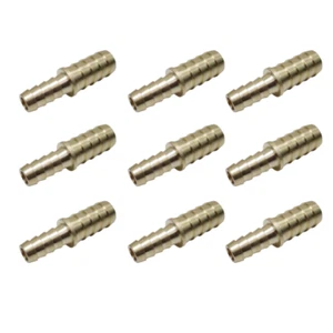 Brass Barb Reducer Splicer Fitting Water Fuel 3/8" Hose ID to 1/2" Hose ID 9Pcs - Picture 1 of 2