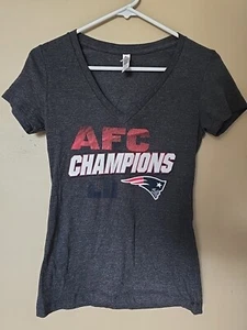 New England Patriots Womans Short Sleeve T-shirt AFC Champions Football NFL - Picture 1 of 7