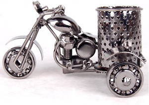 Harley the Motorcycle Loves Metal Pencil Pen Holder Black,Very Cool Gift Idea