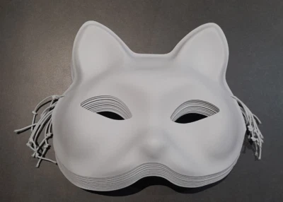 3 × Plastic Masquerade Masks Blank Mask Cat Kids Adult DIY Therian Decorate - Image 1 of 4