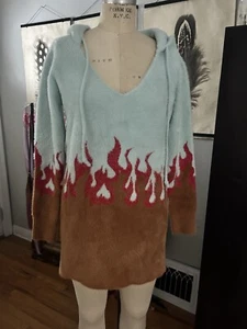 For Love And Lemons Tunic Flame Sweater - Picture 1 of 4