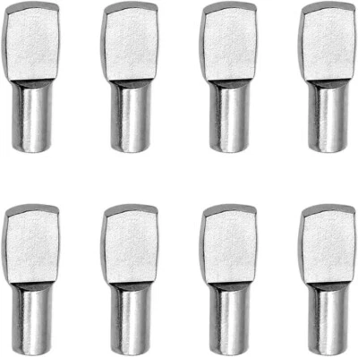 CERPOURT 100 Pcs Shelf Pins Pegs5Mm Spoon Shape Nickel Plated Shelf Support Bookshelf