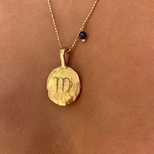 Virgo star sign Zodiac necklace Gold plated - Picture 1 of 3
