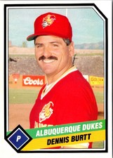 1989 TCMA Albuquerque Dukes Dennis Burtt #2 Albuquerque Dukes Baseball Card