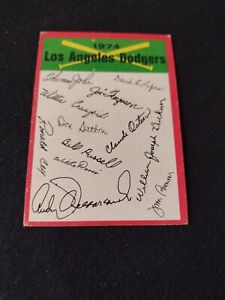 1974 Topps Baseball Los Angeles Dodgers Team Checklist Very Good Free Shipping