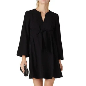 Trina Turk Sheath Black Career Dress XS Tunic Polished USA Pockets Designer $348 - Picture 1 of 9