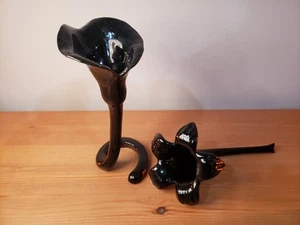 Vintage Fitz & Floyd Calla Lily Candle Holders Set of 2 Vases Ceramic Flowers - Picture 1 of 5