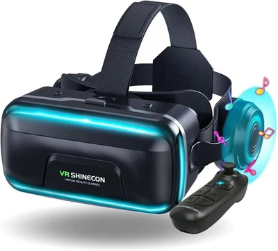 VR Brille für Handy,VR Headset Virtual Reality Brille 3D mit Bluetooth - Bild 1 von 4
