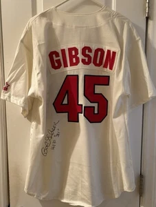 Bob Gibson Autographed Jersey w/ HOF 81 Inscription JSA Authenticated Cardinals - Picture 1 of 12