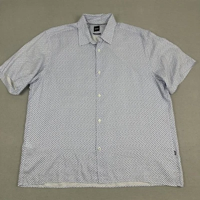 Hugo Boss Shirt Men Extra Large Blue Floral Geometric Short Sleeve Button Up XL - Image 1 of 4