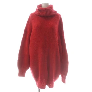 Suéter Clane Big Turtle Mohair Tejido Rojo Mezcla Lana Manga Larga Cuello Alto - Imagen 1 de 7