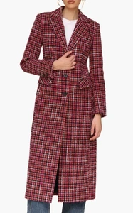 Avec Les Filles Women’s Single Breasted Tweed Maxi Coat Multicolored Sz S NWT - Picture 1 of 13