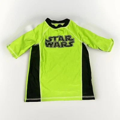 STAR WARS Short Sleeve Active Neon Green Black Shirt Boy's Size 6/7 - Image 1 of 3