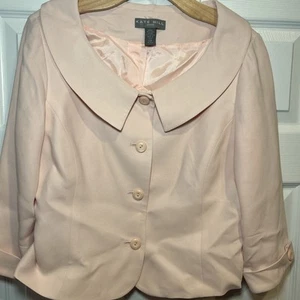 Kate Hill Petite 12P Crop-Blazer 100 % Seide vier Knöpfe hellrosa - Bild 1 von 8