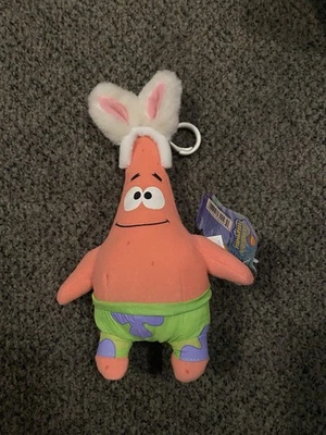 SpongeBob Applause 2003 Patrick Easter Bunny Plush 8.5” Backpack Clip - Image 1 of 4