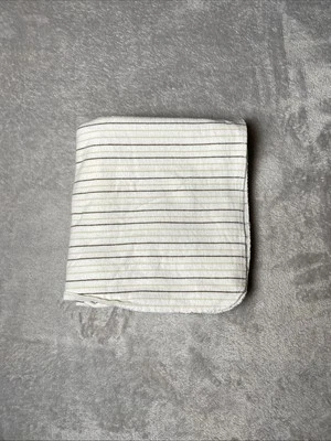 Manta de recepción de bebé a rayas marrón tostado líneas franela blanca algodón envoltura Lovey Foto 1 de 3