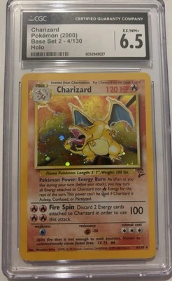 Pokémon TCG Charizard Base Set 2 Holo Unlimited Rare CGC 6.5 - Image 1 of 2