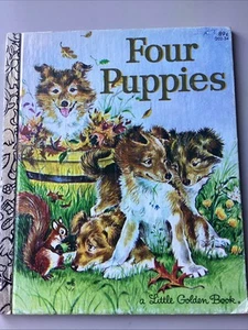 Four Puppies Vintage 1974 A Little Golden Book Children’s Books - Picture 1 of 8