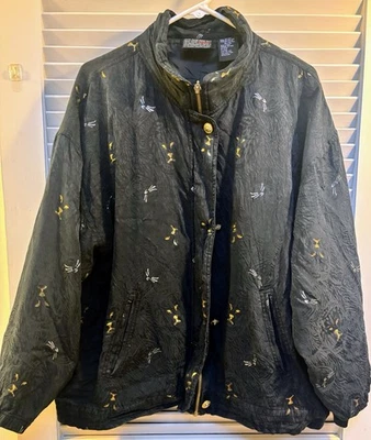 VINTAGE MURELI 100% XL JACKET-Black & Gold-Pure 90's.  - Image 1 of 4