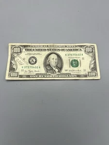 Small Face $100 Bill (One Hundred Dollar Bill) -Dallas K Series 1977 -Circulated - Picture 1 of 2