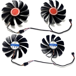 2x Cooling Fan Repair Parts for XFX RX580 590 4GB8GB Black Wolf Graphics Card - Afbeelding 1 van 11